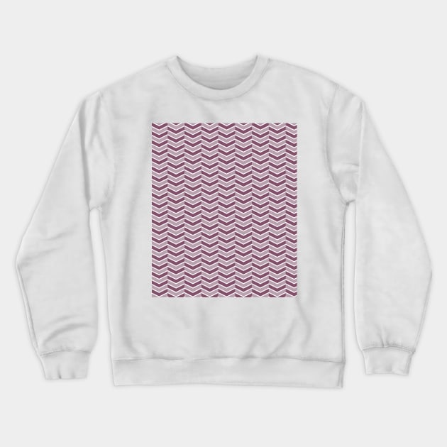 Dusty Plum, Purple and White Chevron Arrow Pattern Crewneck Sweatshirt by squeakyricardo